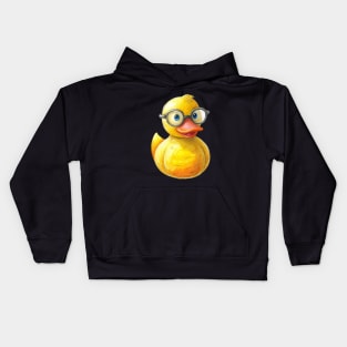 Cute Rubber Duck Wearing Glasses Kids Hoodie